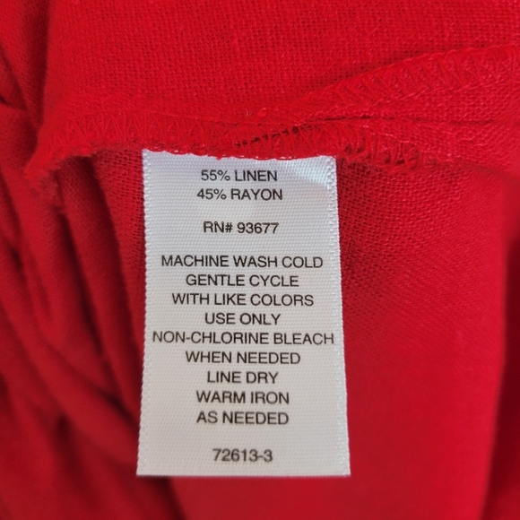 NWT Liz Claiborne Gorgeous Red Sleeveless Floor Length Linen Blend Dress, Size S - Picture 10 of 10